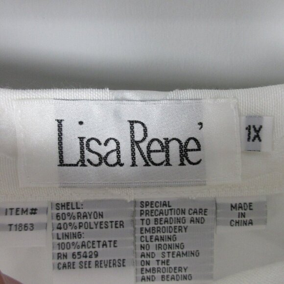 Vintage Lisa Rene 2 Piece Set Blouse Skirt Midi Tulle Sheer Lined Wedding 1X 488 - Picture 4 of 14